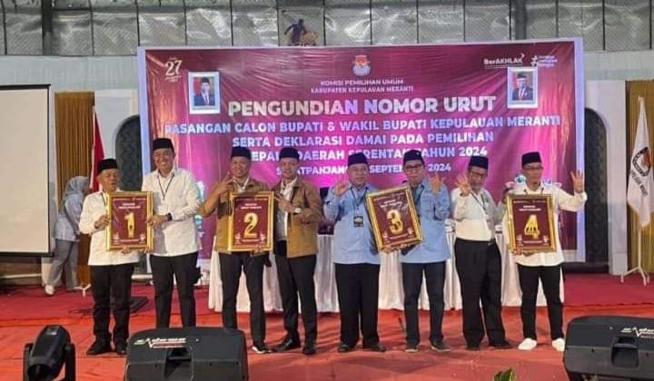 4 Calon ‘Bertarung’, Ini Nomor Urut Masing-masing Paslon di Pilkada Meranti 