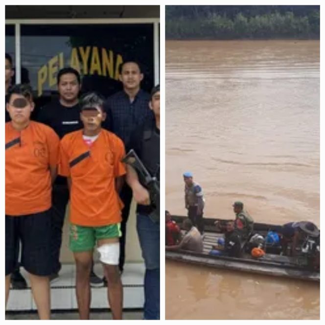 
					Tersangka pembunuhan dan pencarian mayat korban.