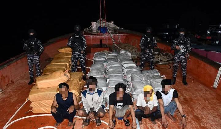Pangkalan TNI AL Tanjung Balai Karimun Gagalkan Penyelundupan 1.905 Kg Narkotika