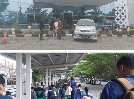 Sejumlah warga Pekanbaru dan daerah lainnya saat mengurus di BPJS. F: Ist