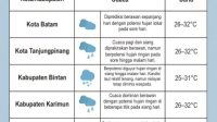 Cuaca Kepulauan Riau Selasa, 1 Juli 2025: Waspadai Hujan Disertai Petir di Beberapa Wilayah