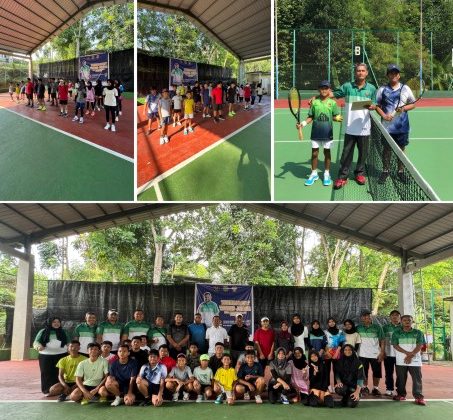  Pelti Tanjungpinang menggelar turnamen tenis junior tingkat Kota Tanjungpinang, Jumat (27/6/2025). F: Ist