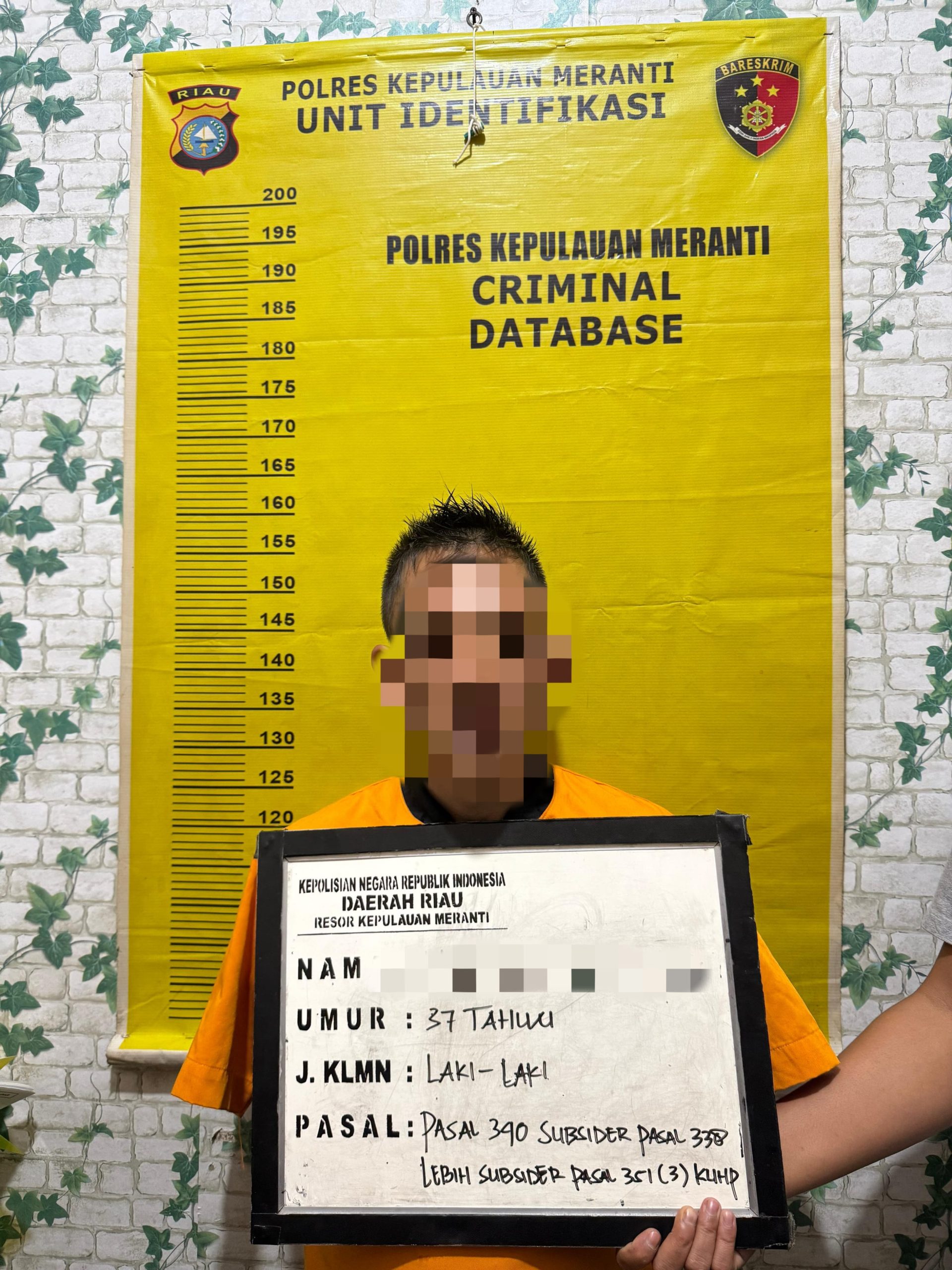 Ini Kronologis Lengkap Dari Kepolisian Terkait Paman Tewaskan Ponaan Sendiri 