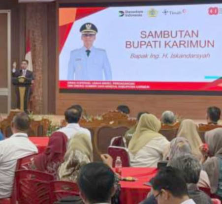 Acara  Bimtek manajemen kelembagaan dan pengembangan usaha bagi pengurus Koperasi Merah Putih di Kabupaten Karimun di gedung Nilam Sari.