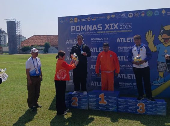 Kontingen Provinsi Riau berhasil meraih medali perak cabang olahraga atletik pada POMNAS 2025 di Semarang Jawa Tengah. F: Ist