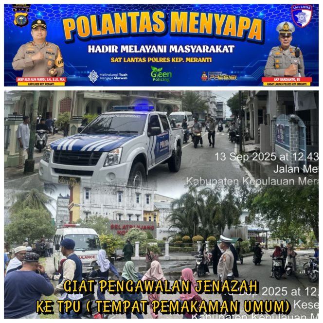 
					Melalui Program “Polantas Menyapa”, Satlantas Polres Meranti Berikan Pengawalan Ambulans Jenazah
