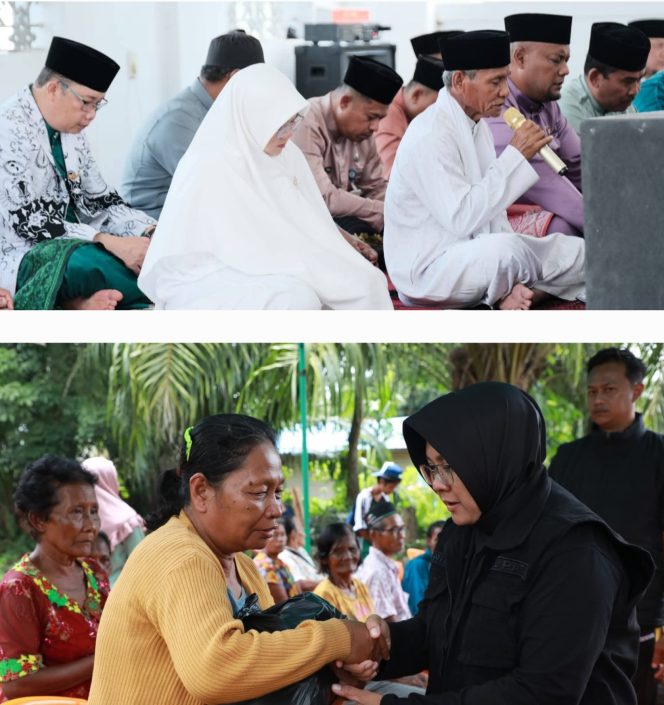 
					Bupati Siak, Dr. Afni Zulkifli dan Wakil Bupati Siak, Syamsurizal, saat berdoa untuk Sultan dan keluarga Sultan.