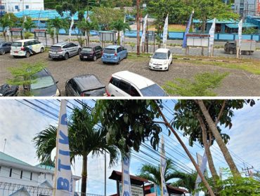 Balai Teknologi Informasi dan Komunikasi Pendidikan (BTIKP) Provinsi Kepulauan Riau Jl. D.I. Panjaitan No.12 Km 8, Batu 9, Tanjungpinang Timur, Kota Tanjung Pinang, Kepulauan Riau, terlihat umbul- umbul yang disediakan penyedia telah terpasang dihalaman kantor, Kamis (30/10/2025). F: Ist