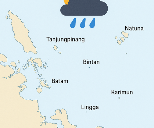 “Waspada Hujan Sedang di Siang Hari, Wilayah Kepulauan Riau Siapkan Diri — Prakiraan Cuaca 06 Oktober 2025