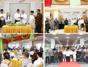 Suasana silaturahmi dan syukuran XXV Masa Bakti DPRD Kota Batam di lobi Kantor DPRD Kota Batam, Jumat (31/10/2025). F: Ist