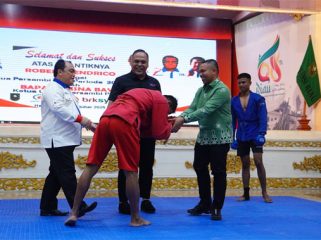 Gubernur Riau Abdul Wahid hadiri pelantikan Pengurus Provinsi Persambi Riau masa bakti 2025–2029 di Gedung Daerah Balai Serindit, Pekanbaru. F: Ist