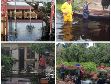 Saat banjir di Desa Dedap pada awal Januari 2024.