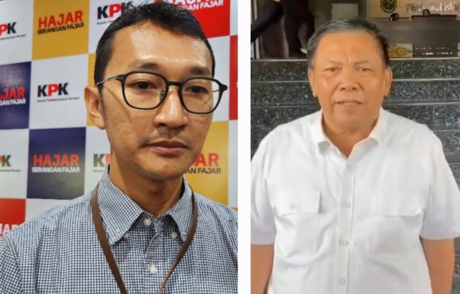 
					Juru Bicara KPK.Budi Prasetyo dan Plt Gubri SF Hariyanto. (Foto: net)