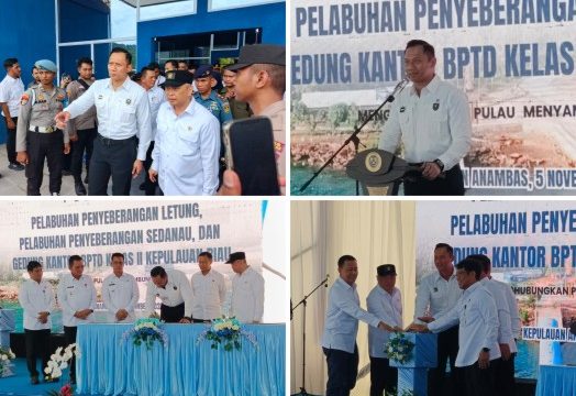 Serangkaian kegiatan peresmian pelabuhan penyeberangan Letung, pelabuhan penyeberangan Sedanau, serta Gedung Kantor BPTD Kelas II Kepulauan Riau. F: Ist