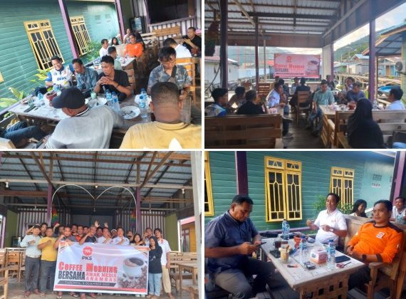 Coffee morning antara PKS Kabupaten Anambas, Kepulauan Riau, bersama awak media lokal di Warkop Saipul Sri Tanjung, (Foto: ist)