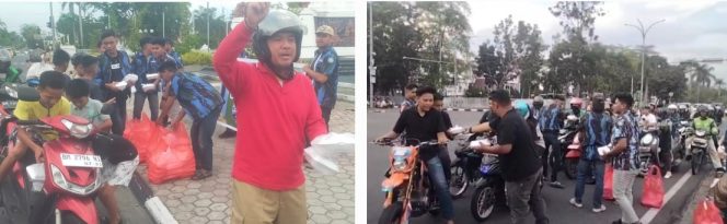 
					Warga Pekanbaru mengapresiasi kegiatan bagi Takjil Sapma IPK Riau. (Foto: ist)