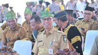 Bupati Bengkalis Hadiri Peresmian dan Peletakan Batu Pertama Jembatan Merah Putih Presisi di Kampar.