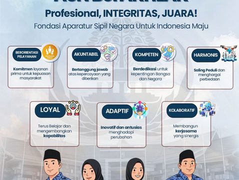 Flyer ASN Berakhlak di lingkunan DPRD Provinsi Riau.