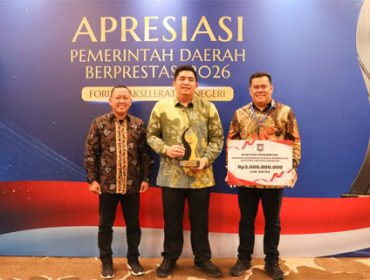 Pemkab Bintan raih penghargaan sebagai Terbaik I kategori creative financing pada ajang Apresiasi Pemerintah Daerah Berprestasi 2026.  (F: ist)