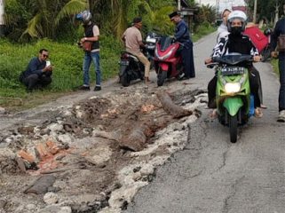 Kerusakan parah di Jalan Nelayan, Kelurahan Selatpanjang Kota, Kecamatan Tebing Tinggi, Kabupaten Kepulauan Meranti. (Foto: ist)