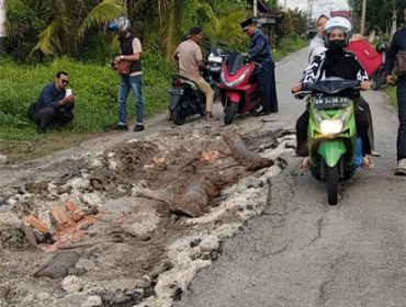 Kerusakan parah di Jalan Nelayan, Kelurahan Selatpanjang Kota, Kecamatan Tebing Tinggi, Kabupaten Kepulauan Meranti. (Foto: ist)