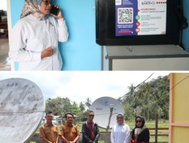 Anggota DPRD Kabupaten Kepulauan Anambas tinjau kondisi jaringan internet program Bhakti Kominfo di sekolah. (Foto: ist)