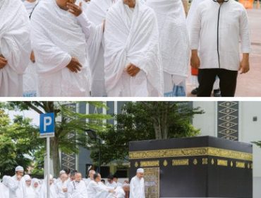 Praktik dan bimbingan manasik haji bagi nasabah jemaah calon haji wilayah Pekanbaru di Kantor Pusat BRK Syariah. (Foto: BRKS)
