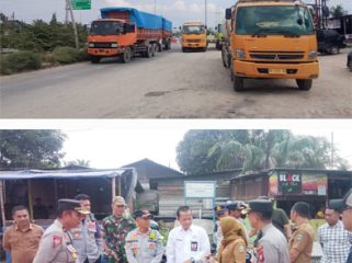 Aksi penutupan jalan oleh warga terjadi di ruas jalan provinsi di Simpang Empat Minas. (Foto: ist)