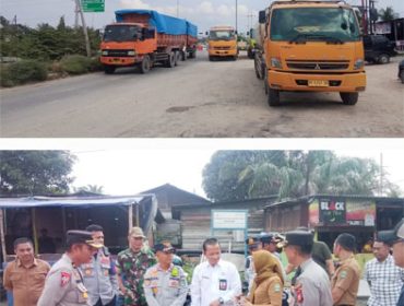 Aksi penutupan jalan oleh warga terjadi di ruas jalan provinsi di Simpang Empat Minas. (Foto: ist)