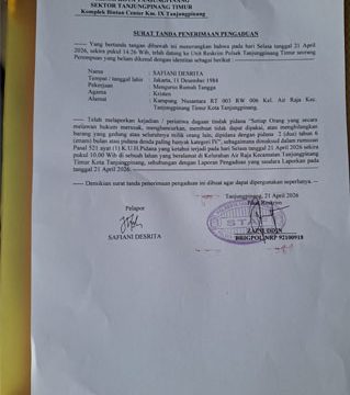 Surat Laporan ke Polisi. (Foto: ist)