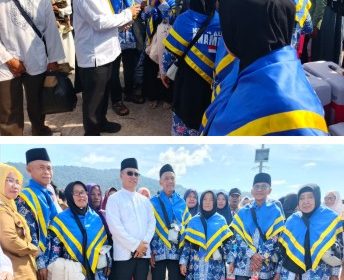 Bupati Kabupaten Kepulauan Anambas, Aneng sambangi CJH asal Pulau Jemaja.  (Foto: ist)