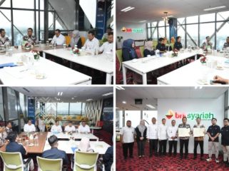 Suasana penandatanganan Perjanjian Kerja Sama  antara PT BRK Syariah bersama PT Taspen Cabang Pekanbaru. (Foto: ist)