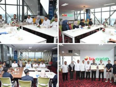 Suasana penandatanganan Perjanjian Kerja Sama  antara PT BRK Syariah bersama PT Taspen Cabang Pekanbaru. (Foto: ist)