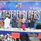 Konferensi Pers Polda Kepri penindakan hukum terhadap kegiatan impor ilegal barang dalam keadaan tidak baru atau bekas yang berasal dari Singapura.  (Foto: Humas Polda Kepri)