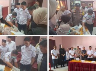 Cek urine secara mendadak di lingkungan Pemerintah Desa Pangkalan Nyirih, Kecamatan Rupat, Kabupaten Bengkalis. (Foto: ist)