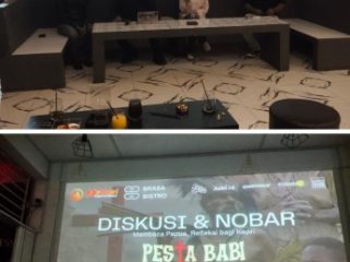 Nobar dan diskusi film dokumenter Pesta Babi Kolonialisme di Zaman Kita (2026) di Brasa Bistro, Tanjungpinang. (Foto: ist)