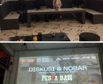 Nobar dan diskusi film dokumenter Pesta Babi Kolonialisme di Zaman Kita (2026) di Brasa Bistro, Tanjungpinang. (Foto: ist)