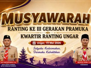 Flyer musyawarah ranting III Kwartir Ranting Gerakan Pramuka Ungar.