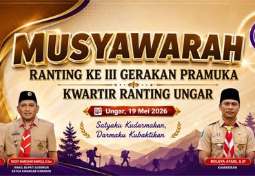Flyer musyawarah ranting III Kwartir Ranting Gerakan Pramuka Ungar.
