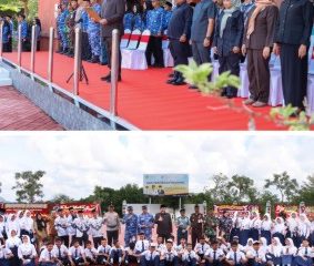 Upacara  peringatan Hardiknas Tahun 2026 di Halaman Kantor Bupati Bintan. (Foto: Diskominfo Bintan) 