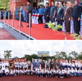 Upacara  peringatan Hardiknas Tahun 2026 di Halaman Kantor Bupati Bintan. (Foto: Diskominfo Bintan) 