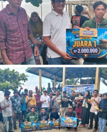 Foto pada acara lomba mancing pantai Desa Batu Limau Kecamatan Ungar. (Foto: Raja Juraimi)