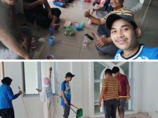  PD KCMI Kabupaten Kepulauan Anambas laksanakan gotong royong membersihkan kantor sekretariat baru. (Foto: ist)