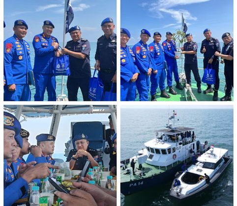 Perkuat Keamanan Maritim, Ditpolairud Polda Riau dan Polis Marin Johor Bahru Gelar Rendezvous di Selat Malaka