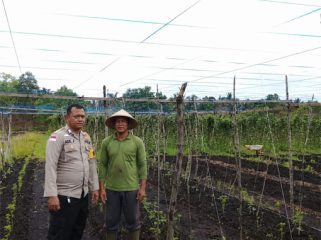 Bhabinkamtibmas Kelurahan Selatpanjang Timur mengecek P2B milik warga di Jalan SMEA, Kelurahan Selatpanjang Timur, Kecamatan Tebing Tinggi, Kabupaten Kepulauan Meranti. (Foto: ist)