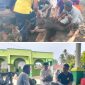 Masjid Besar Al Muttaqin Kelurahan Alai Kecamatan Ungar menyembelih 2 ekor sapi dan 5 ekor kambing. (Foto: Raja Juraimi)