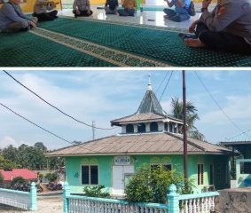Panitia qurban bersama di Musholla Al Jihad Polsek Kundur. (Foto: Raja. J)