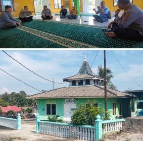 Panitia qurban bersama di Musholla Al Jihad Polsek Kundur. (Foto: Raja. J)