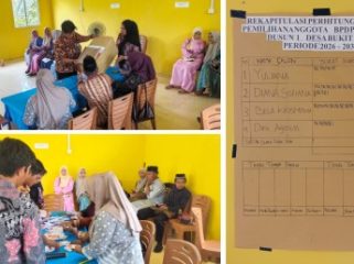 Penghitungan surat suara pemilihan anggota BPD Desa Bukit Padi periode 2026–2034. (Foto: Bambang)