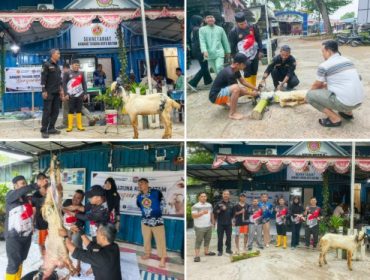 Karang Taruna Kota Batam laksanakan penyembelihan hewan qurban di Sekretariat Karang Taruna Kota Batam.  (Foto: ist)